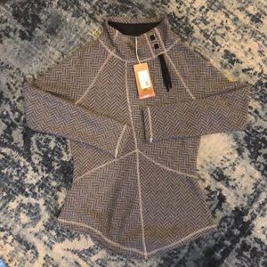 Prana grey herringbone sweater NWT